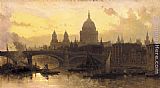 St. Pauls from the Thames, Looking West by David Roberts
